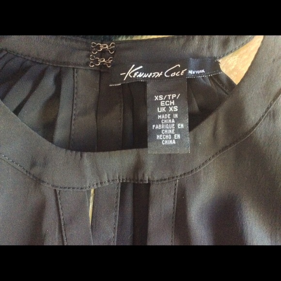 NWOT Kenneth Cole Chiffon Keyhole Neck High Low Pleated Mesh - Picture 6 of 8
